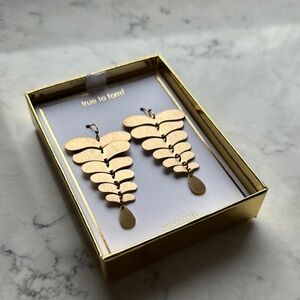 Gold Leaf Drop Earrings